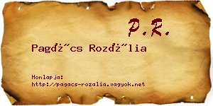 Pagács Rozália névjegykártya